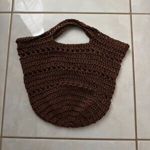 Handmade crochet brown handbag